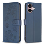 四葉草壓紋皮革手機殼，適用於 iPhone 17 Pro Max，適用於 iPhone 17 Pro，適用於 iPhone 17，適用於 iPhone Air，適用於 iPhone 16 Pro Max，適用於 iPhone 16 Pro，適用於 iPhone 16 Plus，適用於 iPhone 16
