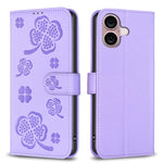 四葉草壓紋皮革手機殼，適用於 iPhone 17 Pro Max，適用於 iPhone 17 Pro，適用於 iPhone 17，適用於 iPhone Air，適用於 iPhone 16 Pro Max，適用於 iPhone 16 Pro，適用於 iPhone 16 Plus，適用於 iPhone 16
