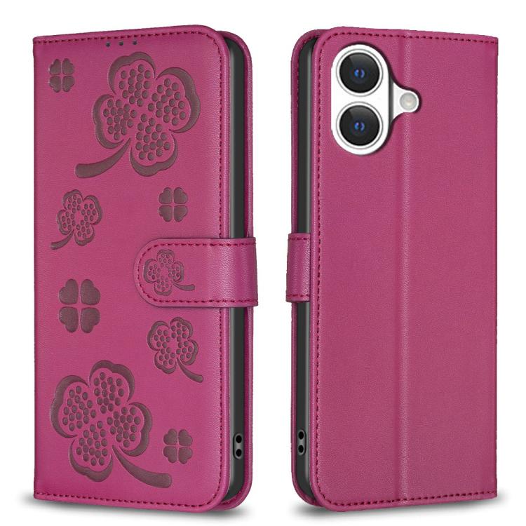 四葉草壓紋皮革手機殼，適用於 iPhone 17 Pro Max，適用於 iPhone 17 Pro，適用於 iPhone 17，適用於 iPhone Air，適用於 iPhone 16 Pro Max，適用於 iPhone 16 Pro，適用於 iPhone 16 Plus，適用於 iPhone 16