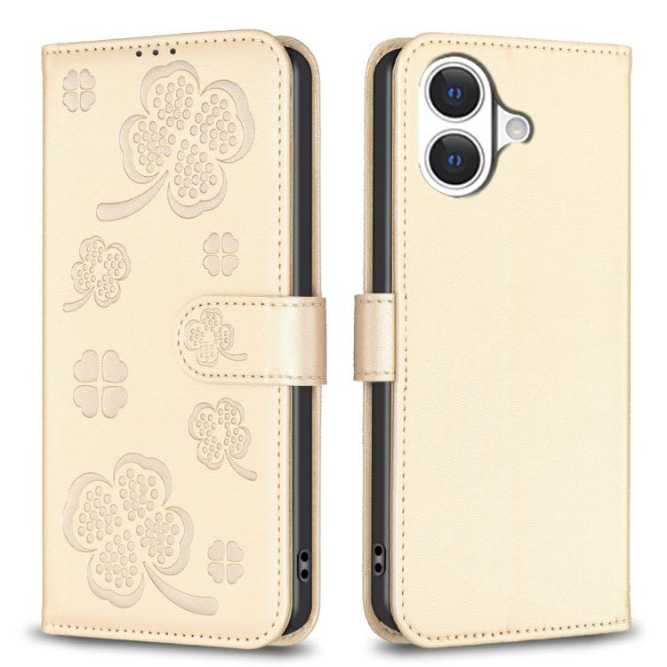 四葉草壓紋皮革手機殼，適用於 iPhone 17 Pro Max，適用於 iPhone 17 Pro，適用於 iPhone 17，適用於 iPhone Air，適用於 iPhone 16 Pro Max，適用於 iPhone 16 Pro，適用於 iPhone 16 Plus，適用於 iPhone 16