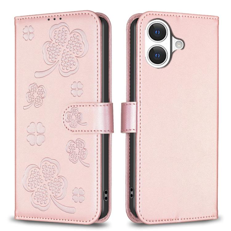 四葉草壓紋皮革手機殼，適用於 iPhone 17 Pro Max，適用於 iPhone 17 Pro，適用於 iPhone 17，適用於 iPhone Air，適用於 iPhone 16 Pro Max，適用於 iPhone 16 Pro，適用於 iPhone 16 Plus，適用於 iPhone 16