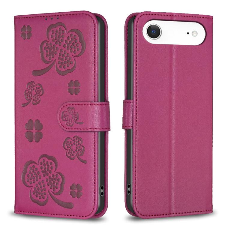 四葉草壓紋皮革手機殼，適用於 iPhone 17 Pro Max，適用於 iPhone 17 Pro，適用於 iPhone 17，適用於 iPhone Air，適用於 iPhone 16 Pro Max，適用於 iPhone 16 Pro，適用於 iPhone 16 Plus，適用於 iPhone 16