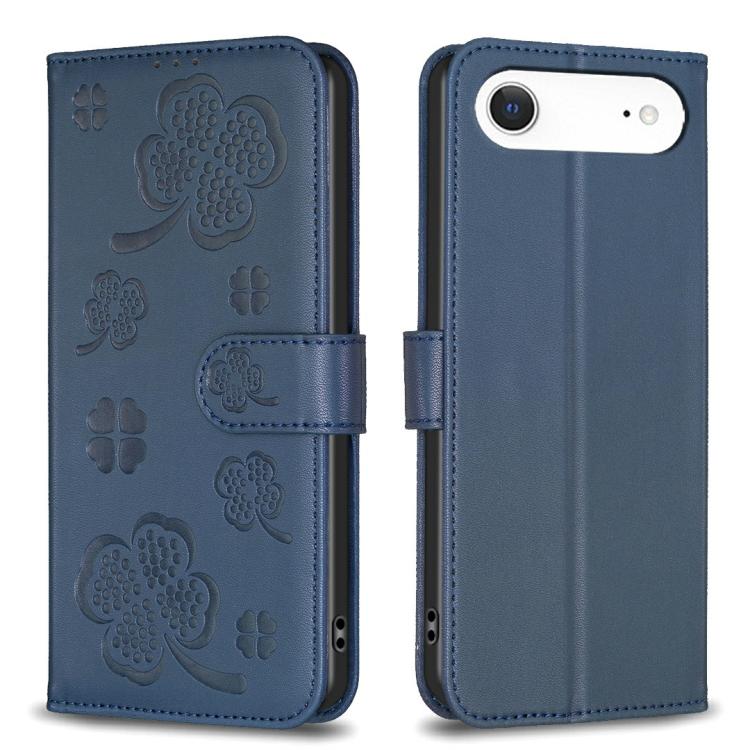 四葉草壓紋皮革手機殼，適用於 iPhone 17 Pro Max，適用於 iPhone 17 Pro，適用於 iPhone 17，適用於 iPhone Air，適用於 iPhone 16 Pro Max，適用於 iPhone 16 Pro，適用於 iPhone 16 Plus，適用於 iPhone 16