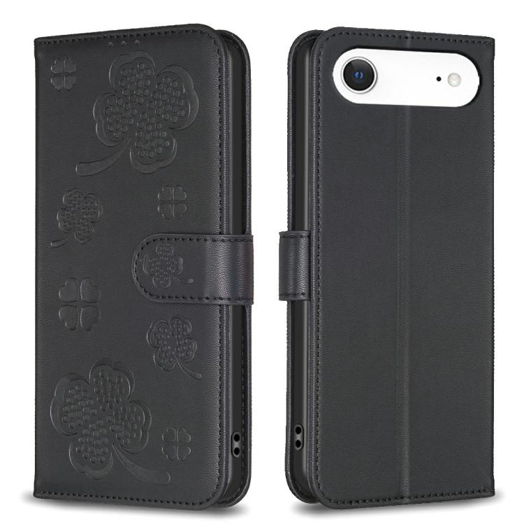 四葉草壓紋皮革手機殼，適用於 iPhone 17 Pro Max，適用於 iPhone 17 Pro，適用於 iPhone 17，適用於 iPhone Air，適用於 iPhone 16 Pro Max，適用於 iPhone 16 Pro，適用於 iPhone 16 Plus，適用於 iPhone 16