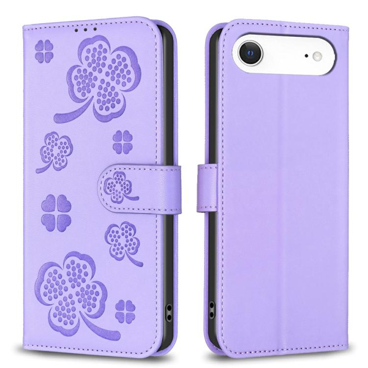 四葉草壓紋皮革手機殼，適用於 iPhone 17 Pro Max，適用於 iPhone 17 Pro，適用於 iPhone 17，適用於 iPhone Air，適用於 iPhone 16 Pro Max，適用於 iPhone 16 Pro，適用於 iPhone 16 Plus，適用於 iPhone 16