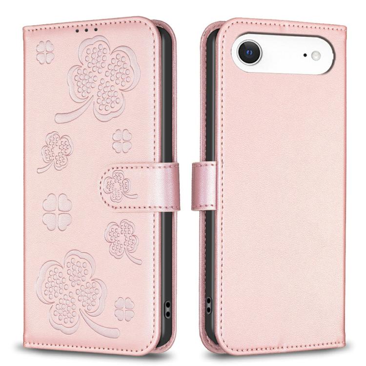 四葉草壓紋皮革手機殼，適用於 iPhone 17 Pro Max，適用於 iPhone 17 Pro，適用於 iPhone 17，適用於 iPhone Air，適用於 iPhone 16 Pro Max，適用於 iPhone 16 Pro，適用於 iPhone 16 Plus，適用於 iPhone 16