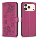 四葉草壓紋皮革手機殼，適用於 iPhone 17 Pro Max，適用於 iPhone 17 Pro，適用於 iPhone 17，適用於 iPhone Air，適用於 iPhone 16 Pro Max，適用於 iPhone 16 Pro，適用於 iPhone 16 Plus，適用於 iPhone 16