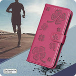 四葉草壓紋皮革手機殼，適用於 iPhone 17 Pro Max，適用於 iPhone 17 Pro，適用於 iPhone 17，適用於 iPhone Air，適用於 iPhone 16 Pro Max，適用於 iPhone 16 Pro，適用於 iPhone 16 Plus，適用於 iPhone 16