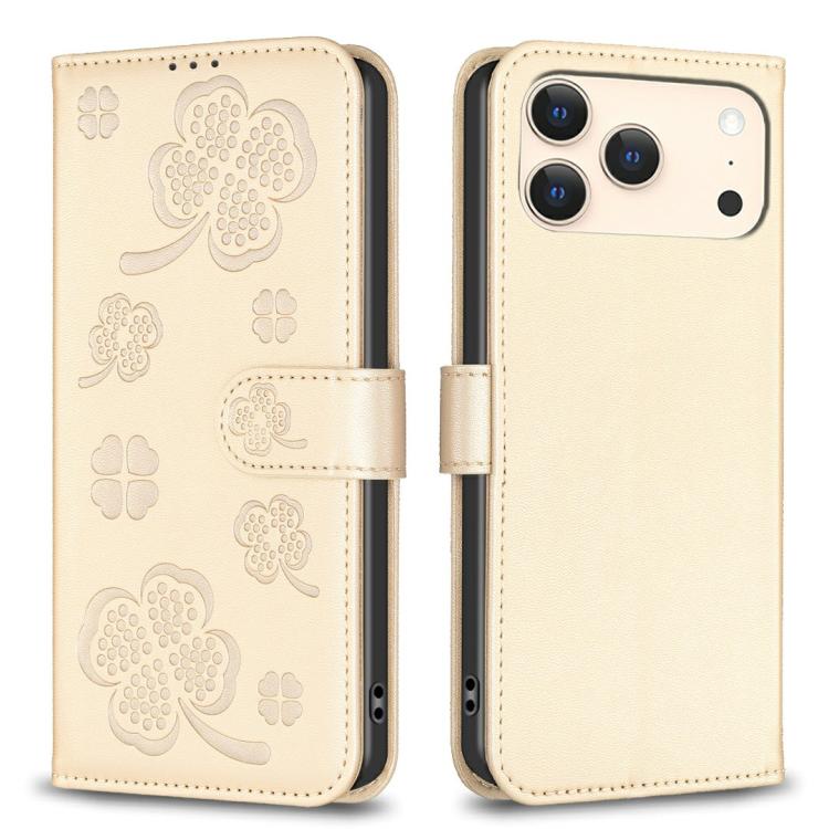 四葉草壓紋皮革手機殼，適用於 iPhone 17 Pro Max，適用於 iPhone 17 Pro，適用於 iPhone 17，適用於 iPhone Air，適用於 iPhone 16 Pro Max，適用於 iPhone 16 Pro，適用於 iPhone 16 Plus，適用於 iPhone 16