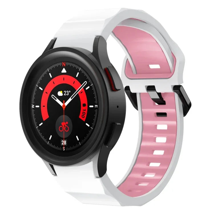 波浪紋理雙色矽膠錶帶，適用於 Samsung Galaxy Watch 6