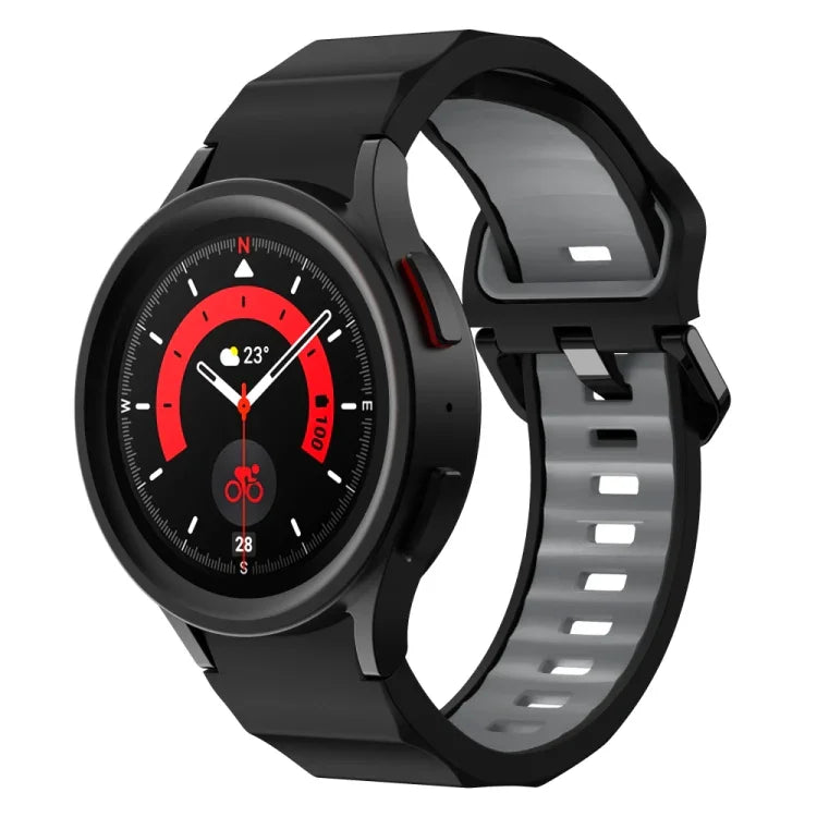 波浪紋理雙色矽膠錶帶，適用於 Samsung Galaxy Watch 6