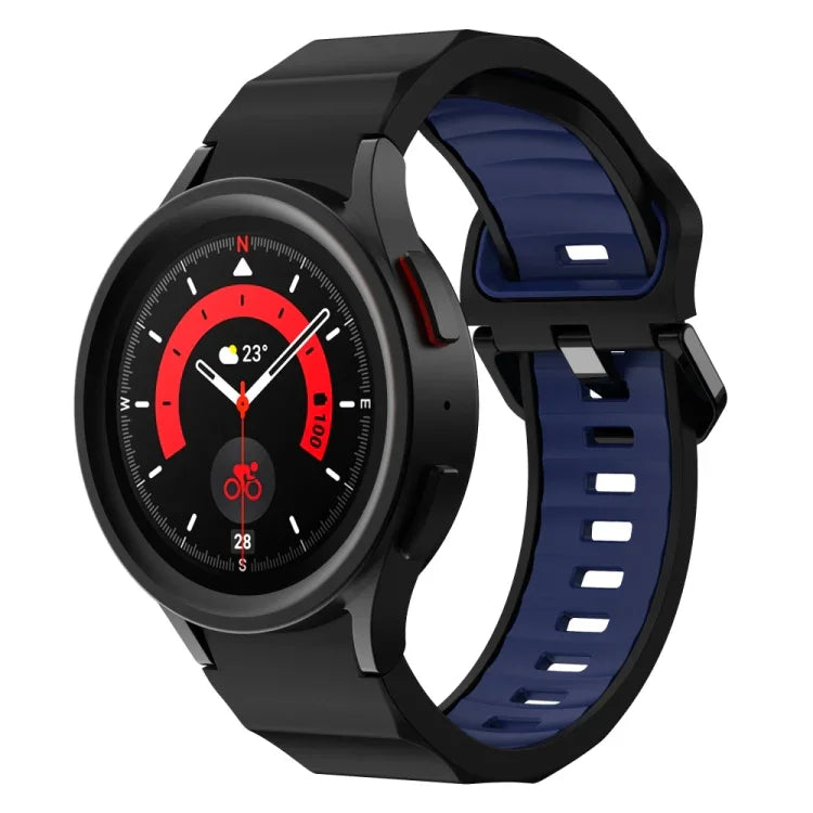 波浪紋理雙色矽膠錶帶，適用於 Samsung Galaxy Watch 6