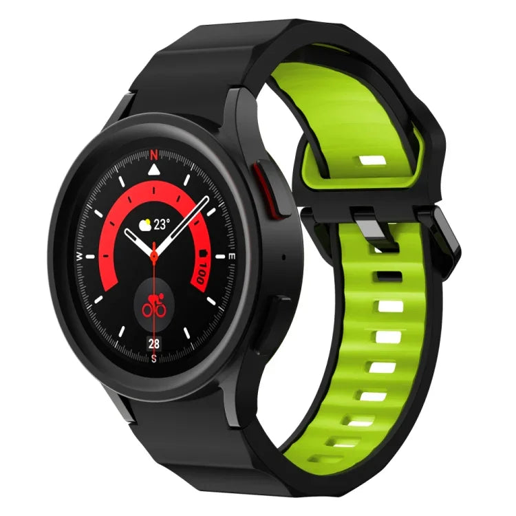波浪紋理雙色矽膠錶帶，適用於 Samsung Galaxy Watch 6