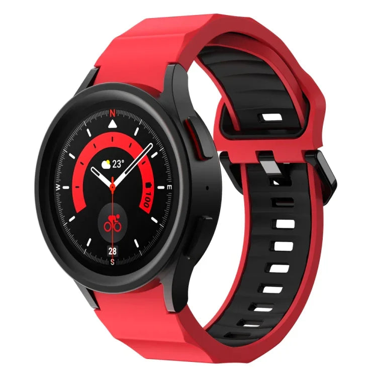 波浪紋理雙色矽膠錶帶，適用於 Samsung Galaxy Watch 6