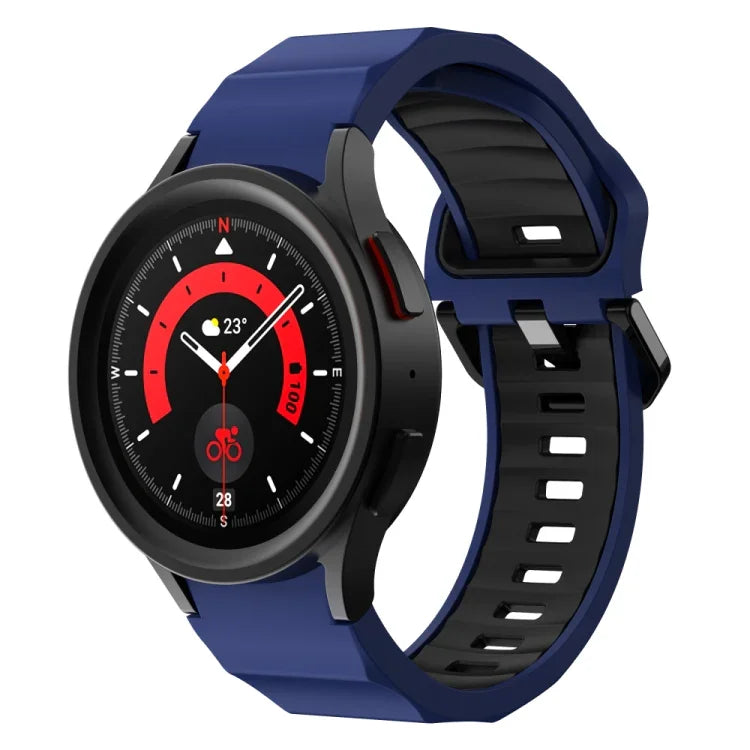 波浪紋理雙色矽膠錶帶，適用於 Samsung Galaxy Watch 6