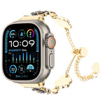 山茶花金屬鍊手鍊錶帶，適用於 Apple Watch SE 2023 44mm，適用於 Apple Watch SE 2023 40mm，適用於 Apple Watch Ultra 2 49mm，適用於 Apple Watch Series 9 45mm，適用於 Apple Watch Series 9 41mm，適用於 Apple Watch Ultra 49mm，適用於 Apple Watch Series 8 41mm