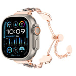 山茶花金屬鍊手鍊錶帶，適用於 Apple Watch SE 2023 44mm，適用於 Apple Watch SE 2023 40mm，適用於 Apple Watch Ultra 2 49mm，適用於 Apple Watch Series 9 45mm，適用於 Apple Watch Series 9 41mm，適用於 Apple Watch Ultra 49mm，適用於 Apple Watch Series 8 41mm