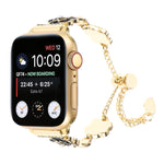 山茶花金屬鍊手鍊錶帶，適用於 Apple Watch SE 2023 44mm，適用於 Apple Watch SE 2023 40mm，適用於 Apple Watch Ultra 2 49mm，適用於 Apple Watch Series 9 45mm，適用於 Apple Watch Series 9 41mm，適用於 Apple Watch Ultra 49mm，適用於 Apple Watch Series 8 41mm