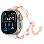 山茶花金屬鍊手鍊錶帶，適用於 Apple Watch SE 2023 44mm，適用於 Apple Watch SE 2023 40mm，適用於 Apple Watch Ultra 2 49mm，適用於 Apple Watch Series 9 45mm，適用於 Apple Watch Series 9 41mm，適用於 Apple Watch Ultra 49mm，適用於 Apple Watch Series 8 41mm
