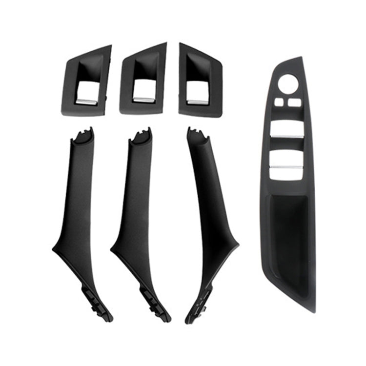 For BMW F10 / F18 5 Series 7pcs Car Inside Doors Handle Pull Trim Cover, 51417225874, Right Driving(Black), Right Driving(Beige Yellow), Right Driving(Beige White), Right Driving(Grey), Right Driving(Wine Red), Right Driving(Mocha Color)