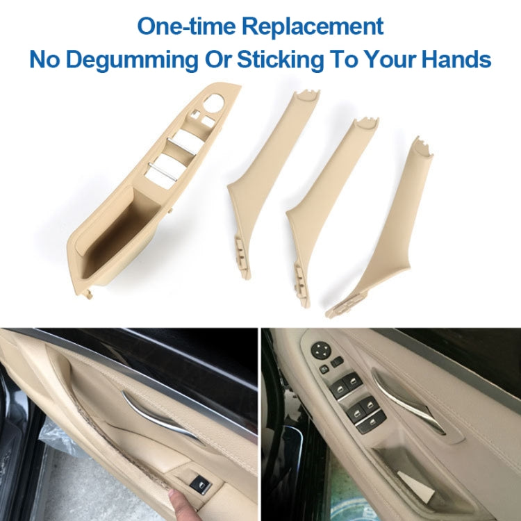 For BMW F10 / F18 5 Series 7pcs Car Inside Doors Handle Pull Trim Cover, 51417225874, Right Driving(Black), Right Driving(Beige Yellow), Right Driving(Beige White), Right Driving(Grey), Right Driving(Wine Red), Right Driving(Mocha Color)