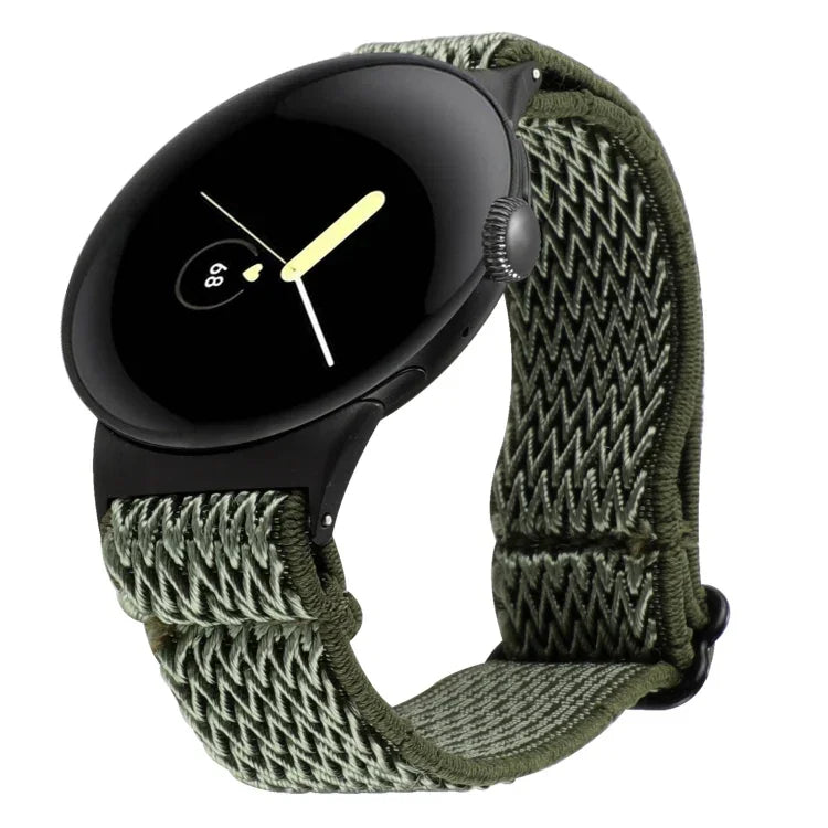 20mm 波浪編織尼龍錶帶，適用於 Google Pixel Watch 4 / 3 / 2 / 1 41mm