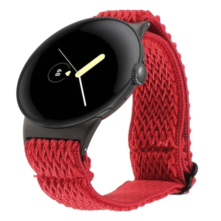 20mm 波浪編織尼龍錶帶，適用於 Google Pixel Watch 4 / 3 / 2 / 1 41mm