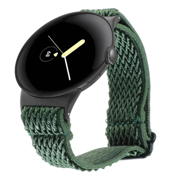 20mm 波浪編織尼龍錶帶，適用於 Google Pixel Watch 4 / 3 / 2 / 1 41mm