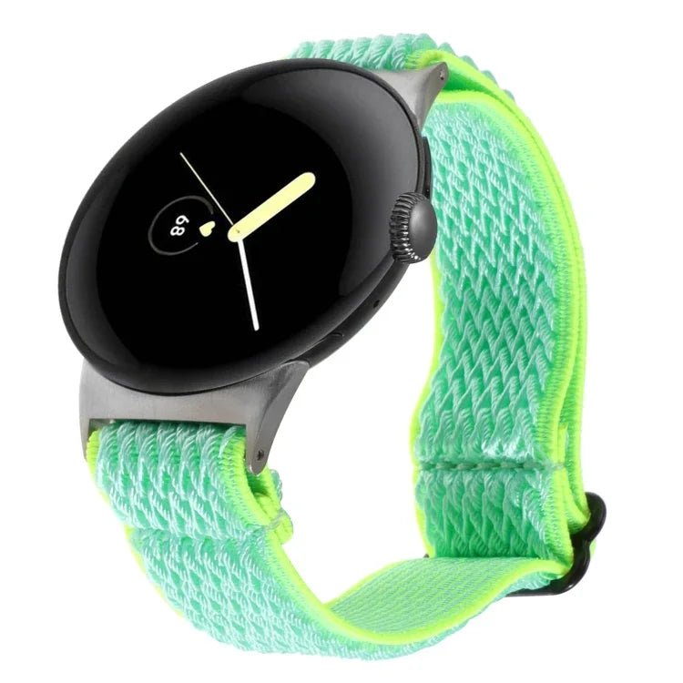 20mm 波浪編織尼龍錶帶，適用於 Google Pixel Watch 4 / 3 / 2 / 1 41mm