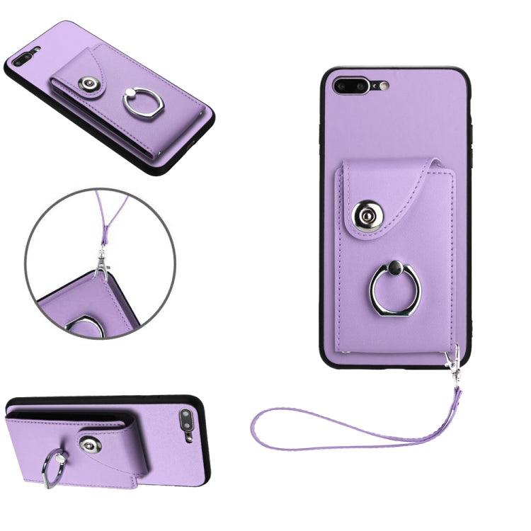管風琴卡包指環支架 PU 手機殼附掛繩，適用於 iPhone XS / X，適用於 iPhone XR，適用於 iPhone XS Max，適用於 iPhone 8 Plus / 7 Plus