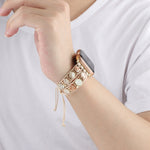六角石頭抽繩鍊錶帶，適用於 Apple Watch SE 2023 44mm，適用於 Apple Watch SE 2023 40mm，適用於 Apple Watch Ultra 2 49mm，適用於 Apple Watch Series 9 45mm，適用於 Apple Watch Series 9 41mm，適用於 Apple Watch Ultra 49mm，適用於 Apple Watch Series 8 41mm