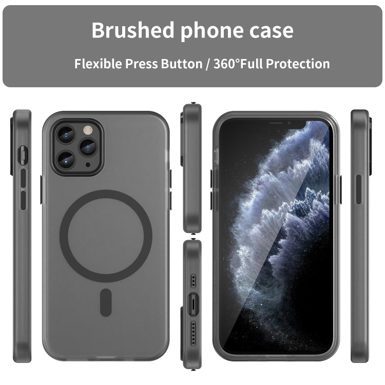 MagSafe 磨砂半透明 TPU + PC 全包覆手機殼，適用於 iPhone 11 Pro
