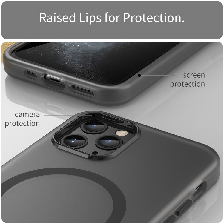 MagSafe 磨砂半透明 TPU + PC 全包覆手機殼，適用於 iPhone 11 Pro