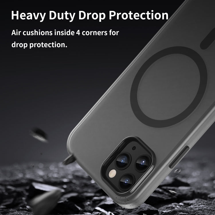 MagSafe 磨砂半透明 TPU + PC 全包覆手機殼，適用於 iPhone 11 Pro