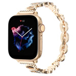 豹紋水鑽金屬鏈錶帶，適用於 Apple Watch 42mm，適用於 Apple Watch 38mm