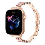 豹紋水鑽金屬鏈錶帶，適用於 Apple Watch 42mm，適用於 Apple Watch 38mm