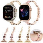 豹紋水鑽金屬鏈錶帶，適用於 Apple Watch 42mm，適用於 Apple Watch 38mm