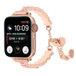 貝殼珠鏈手鍊金屬錶帶，適用於Apple Watch SE 2023 44mm、Apple Watch SE 2023 40mm、Apple Watch Ultra 2 49mm、Apple Watch Series 9 45mm、Apple Watch Series 9 41mm、Apple Watch Ultra 49mm、Apple Watch Series 8 41mm