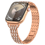 魔眼鑽石手鍊金屬錶帶，適用於 Apple Watch SE 2023 44mm，適用於 Apple Watch SE 2023 40mm，適用於 Apple Watch Ultra 2 49mm，適用於 Apple Watch Series 9 45mm，適用於 Apple Watch Series 9 41mm，適用於 Apple Watch Ultra 49mm，適用於 Apple Watch Series 8 41mm