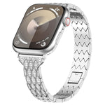 魔眼鑽石手鍊金屬錶帶，適用於 Apple Watch SE 40mm，適用於 Apple Watch SE 44mm，適用於 Apple Watch Series 6 40mm，適用於 Apple Watch Series 6 44mm，適用於 Apple Watch Series 5 44mm，適用於 Apple Watch Series 5 40mm，適用於 Apple Watch Series 4 44mm