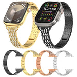 魔眼鑽石手鍊金屬錶帶，適用於 Apple Watch SE 40mm，適用於 Apple Watch SE 44mm，適用於 Apple Watch Series 6 40mm，適用於 Apple Watch Series 6 44mm，適用於 Apple Watch Series 5 44mm，適用於 Apple Watch Series 5 40mm，適用於 Apple Watch Series 4 44mm