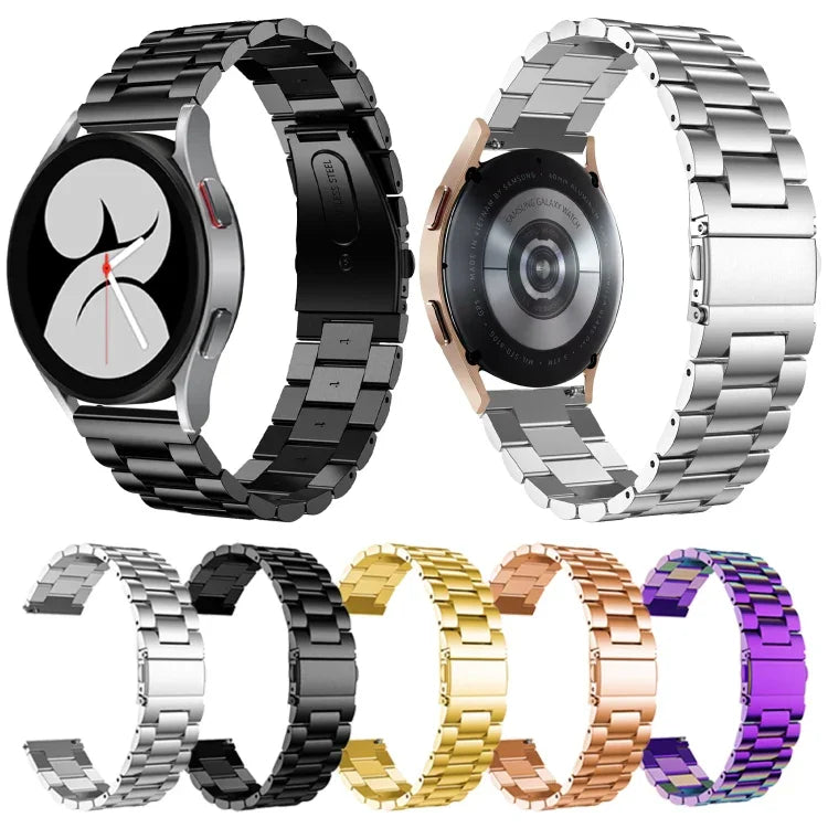 平頭三珠不鏽鋼錶帶，適用於 Samsung Galaxy Watch6 / 6 Classic