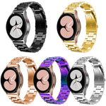 平頭三珠不鏽鋼錶帶，適用於 Samsung Galaxy Watch6 / 6 Classic
