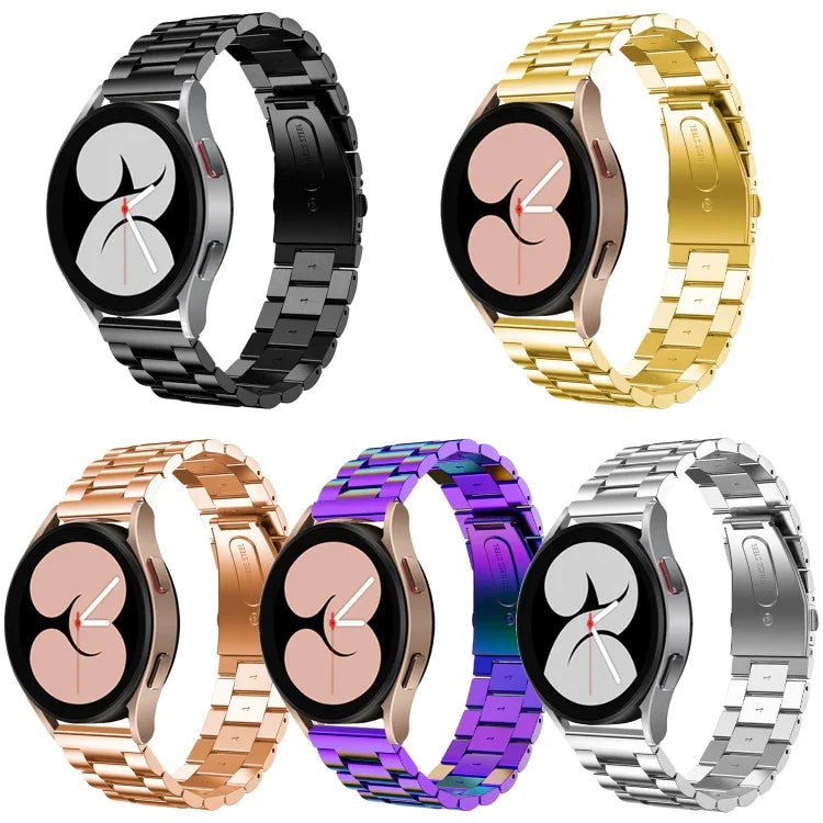 平頭三珠不鏽鋼錶帶，適用於 Samsung Galaxy Watch6 / 6 Classic