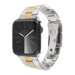 三珠不鏽鋼錶帶，適用於 Apple Watch Series 7 41mm，適用於 Apple Watch Series 7 45mm，適用於 Apple Watch SE 40mm，適用於 Apple Watch SE 44mm，適用於 Apple Watch Series 6 40mm