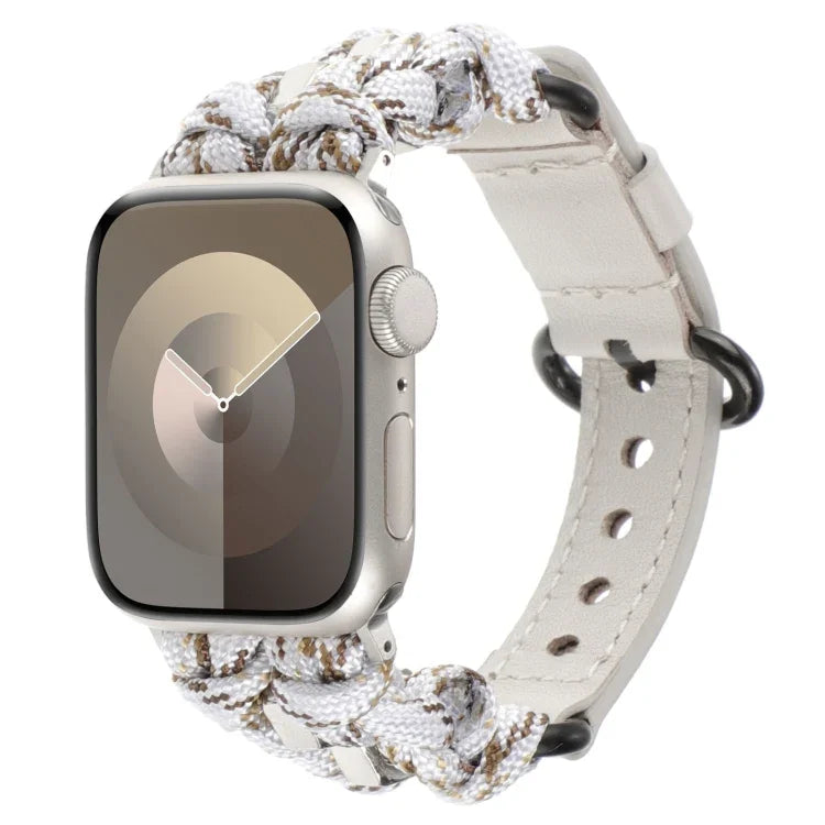 傘繩真皮錶帶，適用於 Apple Watch 42mm，適用於 Apple Watch 38mm