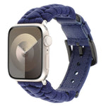 素色傘繩真皮錶帶，適用於 Apple Watch 42mm，適用於 Apple Watch 38mm