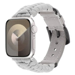 素色傘繩真皮錶帶，適用於 Apple Watch 42mm，適用於 Apple Watch 38mm