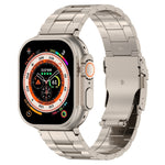安全扣梯形鈦鋼錶帶，適用於Apple Watch SE 2023 44毫米，適用於Apple Watch SE 2023 40毫米，適用於Apple Watch Ultra 2 49毫米，適用於Apple Watch系列9 45毫米，適用於Apple Watch系列9 41毫米，適用於Apple Watch Ultra 49毫米