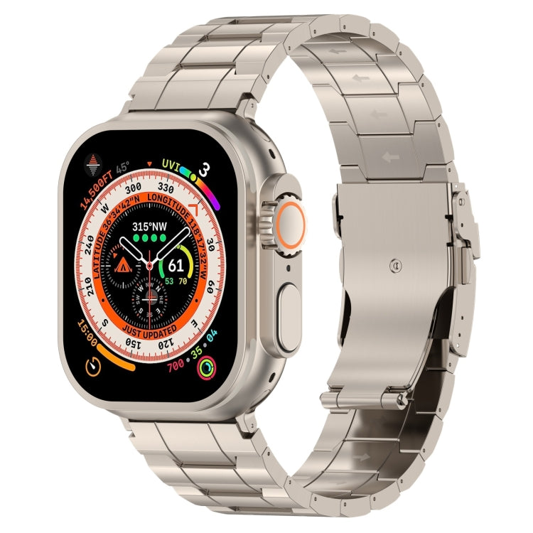 安全扣梯形鈦鋼錶帶，適用於Apple Watch SE 2023 44毫米，適用於Apple Watch SE 2023 40毫米，適用於Apple Watch Ultra 2 49毫米，適用於Apple Watch系列9 45毫米，適用於Apple Watch系列9 41毫米，適用於Apple Watch Ultra 49毫米